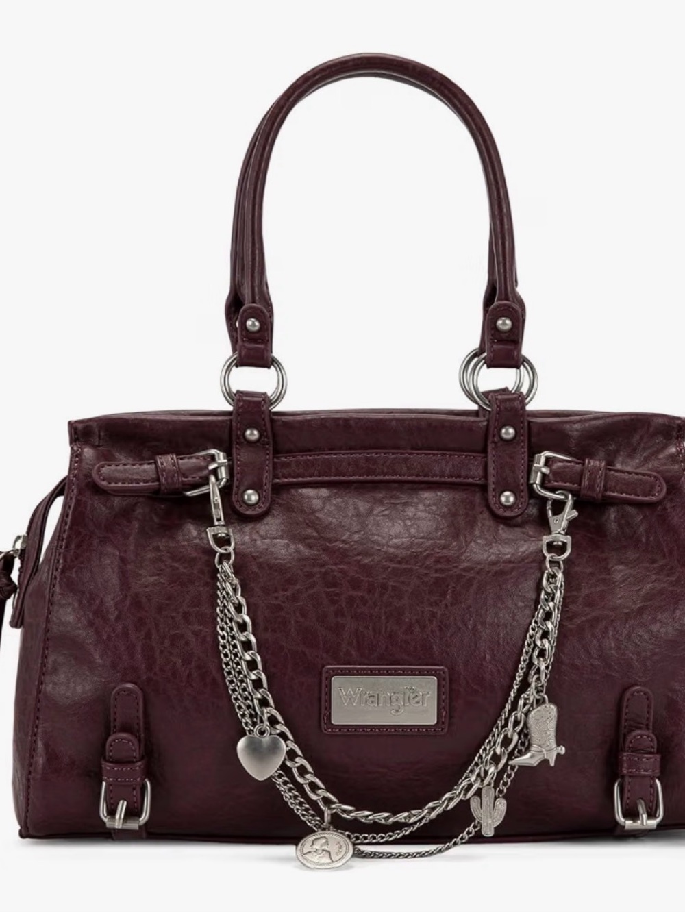 Wrangler Women's Shoulder Tote in Burgundy